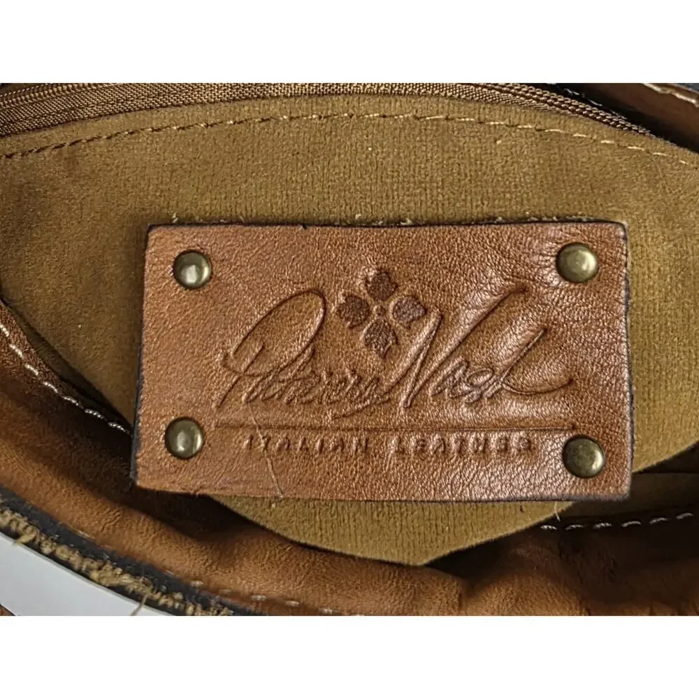 Patricia Nash Venezian Tan Leather and‎ Rattan Crossbody Bag